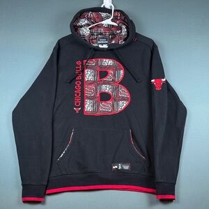 Two Hype NBA Original ‘92 Chicago Bulls Embroidered Black and Red Hoodie